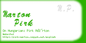 marton pirk business card